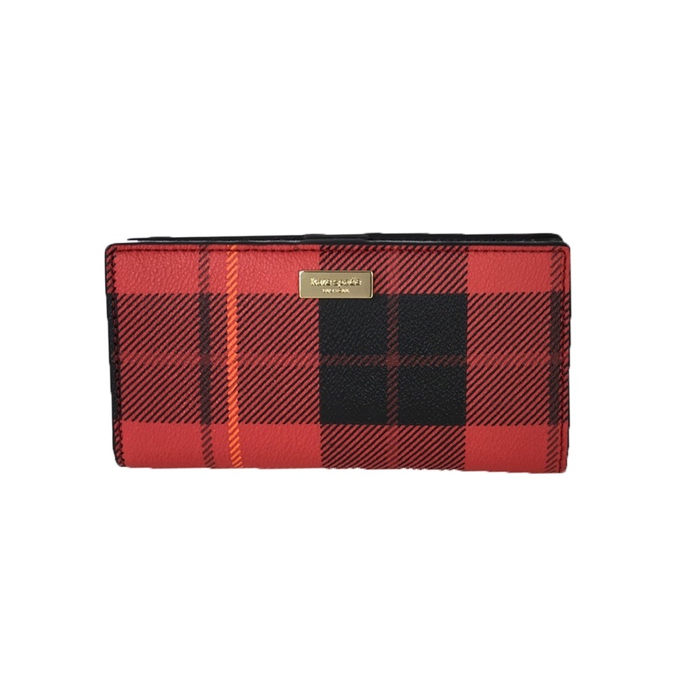 Kate Spade red and black plaid wallet
